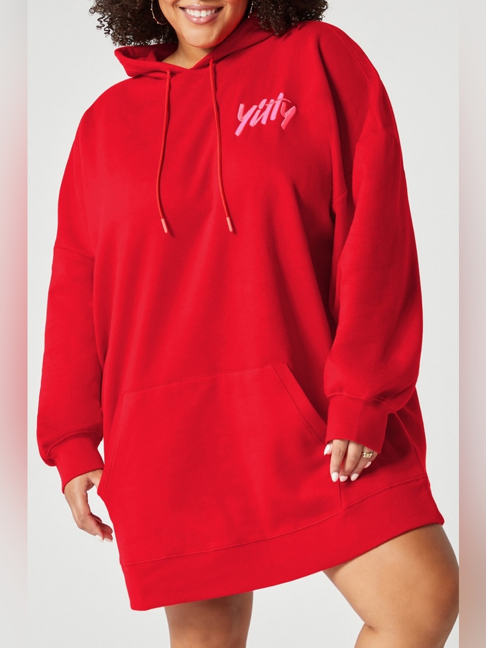 YITTY Red Oversized Hooded Sweatshirt - Size 2X